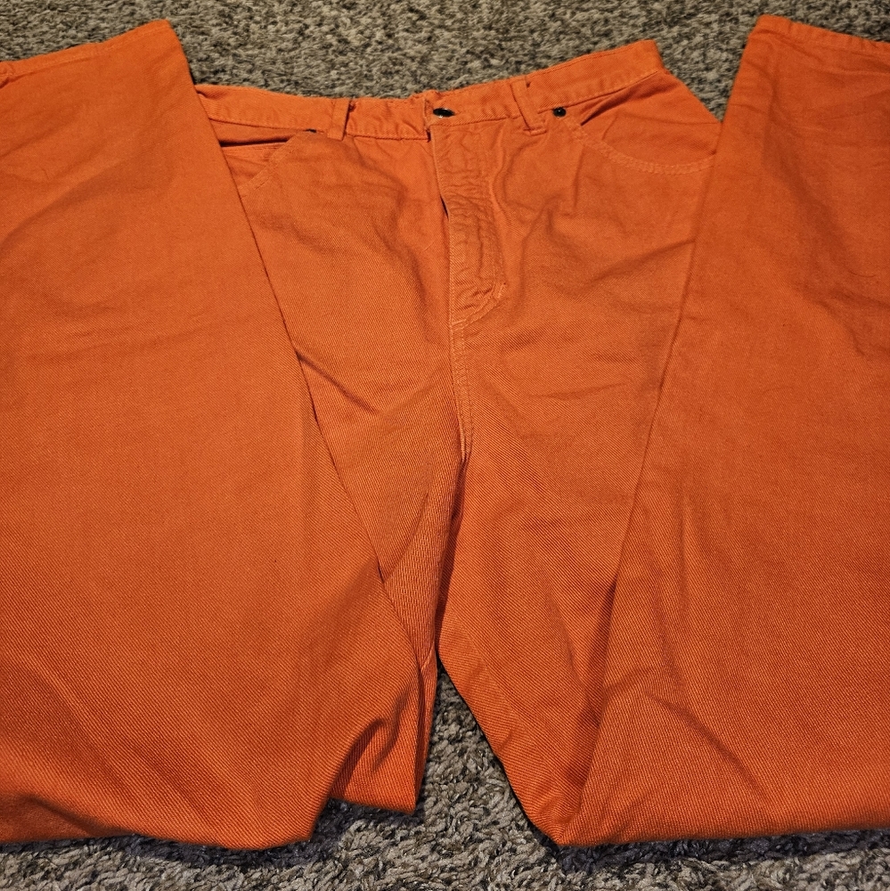 Super High Rise Vintage Jeans Orange Straight-taper Baggy Leg